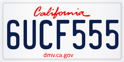 CA license plate 6UCF555
