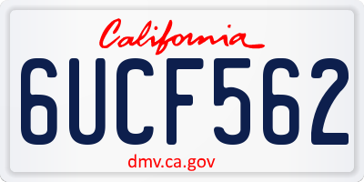 CA license plate 6UCF562