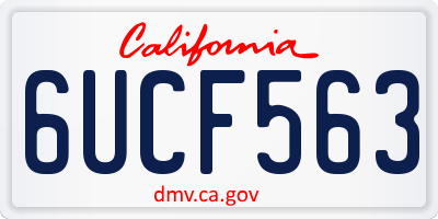 CA license plate 6UCF563
