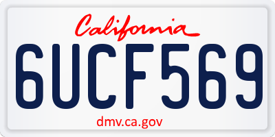 CA license plate 6UCF569