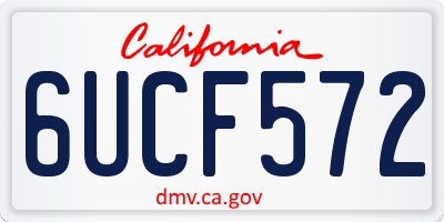 CA license plate 6UCF572