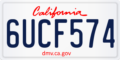 CA license plate 6UCF574