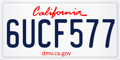 CA license plate 6UCF577