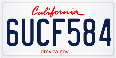 CA license plate 6UCF584