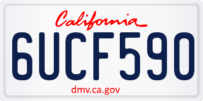 CA license plate 6UCF590