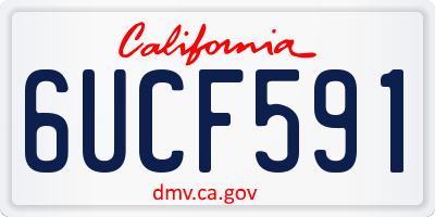 CA license plate 6UCF591