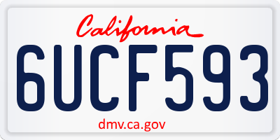 CA license plate 6UCF593