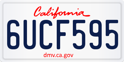 CA license plate 6UCF595