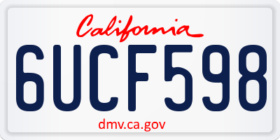 CA license plate 6UCF598