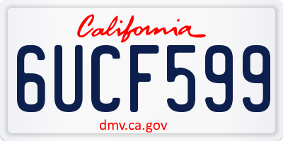 CA license plate 6UCF599