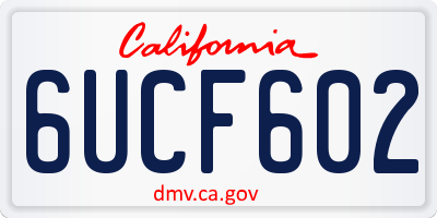 CA license plate 6UCF602