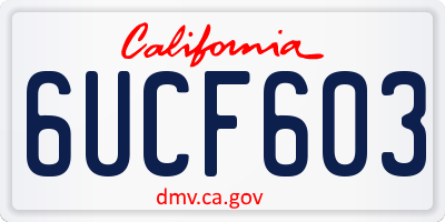 CA license plate 6UCF603