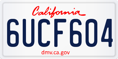 CA license plate 6UCF604