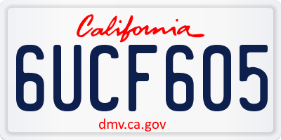 CA license plate 6UCF605