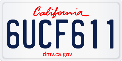 CA license plate 6UCF611