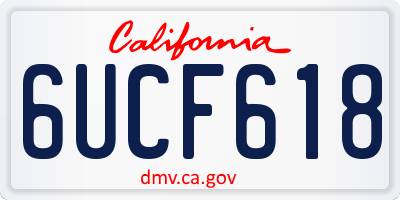 CA license plate 6UCF618