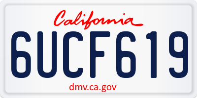 CA license plate 6UCF619