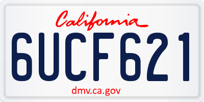 CA license plate 6UCF621