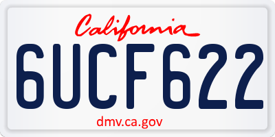 CA license plate 6UCF622