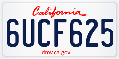 CA license plate 6UCF625