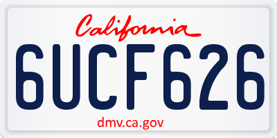 CA license plate 6UCF626