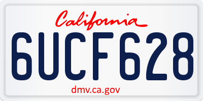 CA license plate 6UCF628