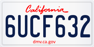 CA license plate 6UCF632