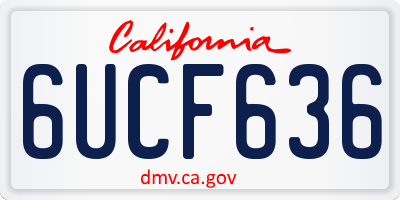 CA license plate 6UCF636