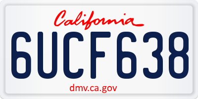 CA license plate 6UCF638
