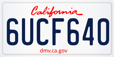 CA license plate 6UCF640