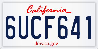 CA license plate 6UCF641
