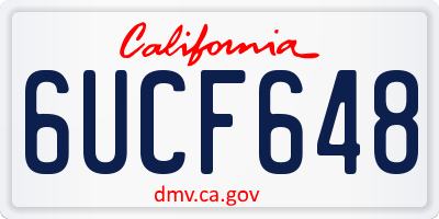 CA license plate 6UCF648
