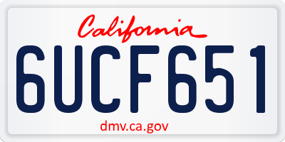 CA license plate 6UCF651