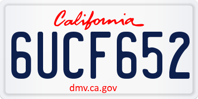 CA license plate 6UCF652