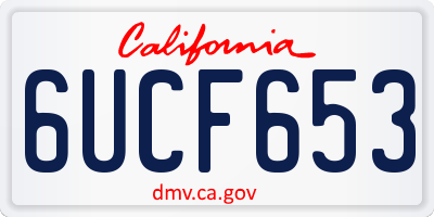 CA license plate 6UCF653