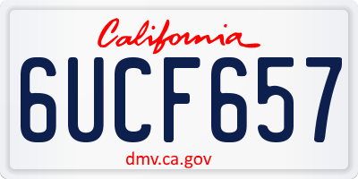 CA license plate 6UCF657