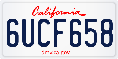 CA license plate 6UCF658