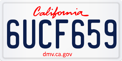 CA license plate 6UCF659