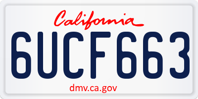CA license plate 6UCF663