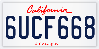 CA license plate 6UCF668