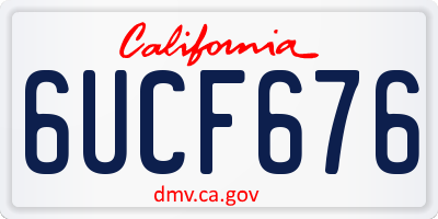CA license plate 6UCF676