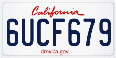 CA license plate 6UCF679
