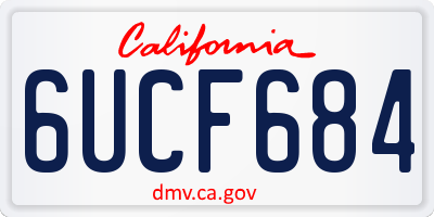 CA license plate 6UCF684