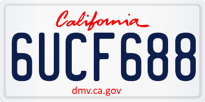 CA license plate 6UCF688