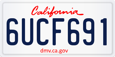 CA license plate 6UCF691