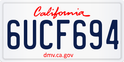 CA license plate 6UCF694