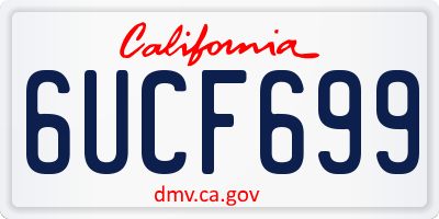 CA license plate 6UCF699