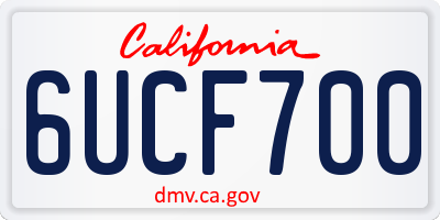 CA license plate 6UCF700