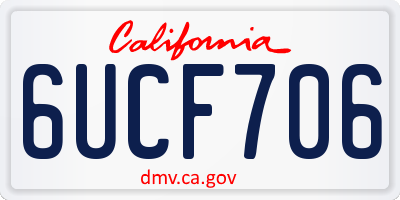 CA license plate 6UCF706