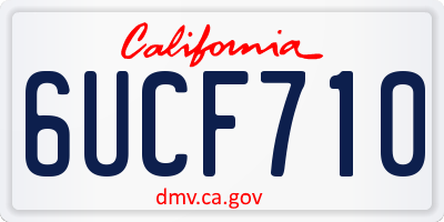 CA license plate 6UCF710